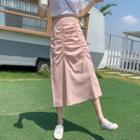 Gingham Ruched A-line Skirt