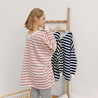 Strappy Stripe Oversize Sweatshirt