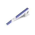 Fashion Simple Blue Geometric Tie Clip With Cubic Zirconia Silver - One Size