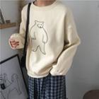 Long-sleeve Bear Print Pullover