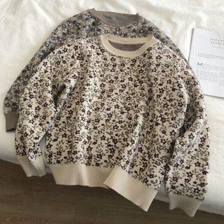Long-sleeve Floral Knit Sweater