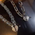 Rhinestone Lock Chain Necklace