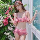 Checked Ruffle Bikini