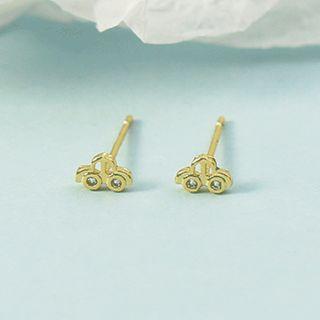 Car Ear Stud 1 Pair - Gold - One Size