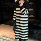 Two-tone Striped Midi Sweater Dress