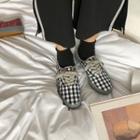 Check Lace-up Canvas Sneakers