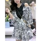 Set: Print Mock Two Piece Shirt + Short