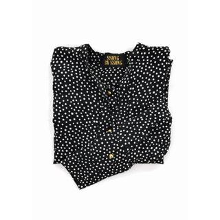 Cutout-front Dotted Blouse