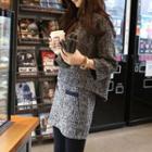 Set: Tweed 3/4-sleeve Top + Mini Skirt