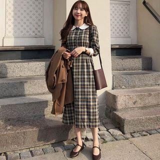 Vintage Plaid Peter-pan Collar Dress
