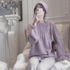 Ribbon Bow Sweater / Wide-leg Pants / Set