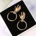 Alloy Hand Hoop Earring Gold - One Size