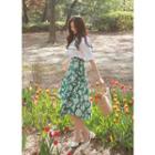 Floral Print Flared Cotton Skirt