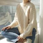 Cable-knit Sweater Milky White - One Size