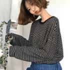 Striped Loose-fit Long-sleeve T-shirt