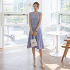 Sleeveless Faux-pearl Midi Knit Dress