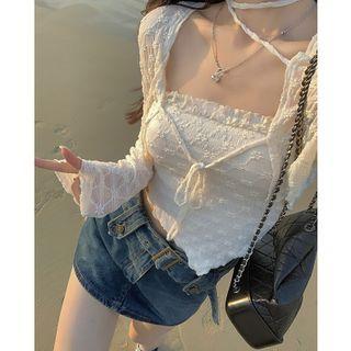 Buckled Denim Mini Skirt