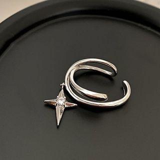 Rhinestone Star Ear Cuff 1 Pc - Silver - One Size