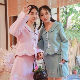 Set: Long-sleeve Hanfu Jacket + A-line Skirt