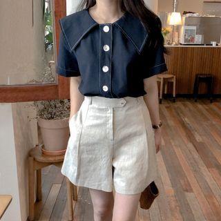 Sailor Collar Blouse / Wide-leg Shorts