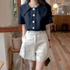 Sailor Collar Blouse / Wide-leg Shorts