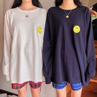 Printed Raglan-sleeve Loose-fit T-shirt