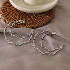 Moon Open Hoop Earring 1 Pair - Stud Earrings - Silver - One Size