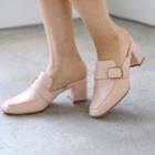Chunky-heel Buckled Mules