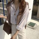 Striped Blouse As Shown In Figure - One Size