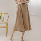 Pleated Linen Blend Culottes