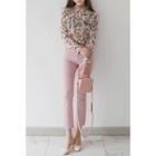 Frilled-collar Floral Print Top