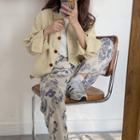 High-waist Floral Pants