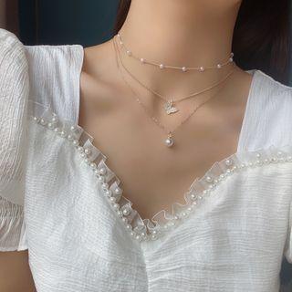 Butterfly / Faux Pearl Alloy Choker (various Designs)