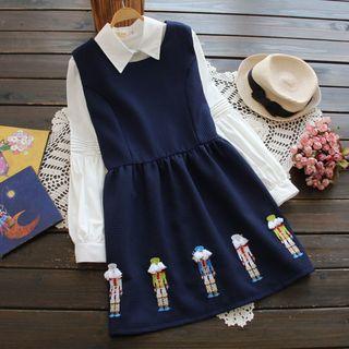 Set: Long-sleeve Shirt + Embroidery Dress