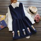 Set: Long-sleeve Shirt + Embroidery Dress