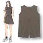 Sleeveless Playsuit Army Green - One Size