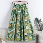 Floral High-waist Medium Maxi Skirt