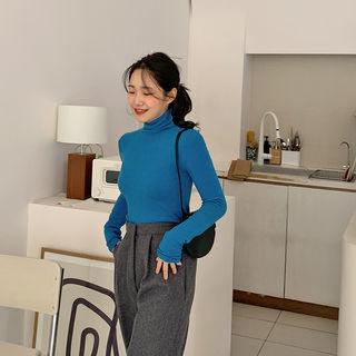 Turtleneck Fitted Woolen Top