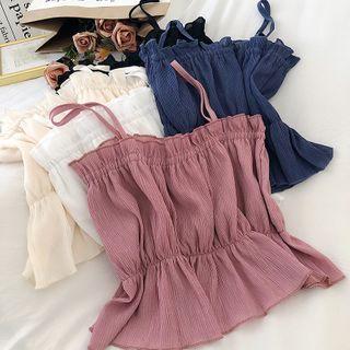 Plain Frilled Ruffle Trim Camisole Top