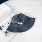 Embroidered Faux Suede Bucket Hat