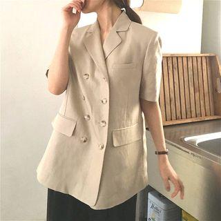 Double Breasted Short Sleeve Blazer