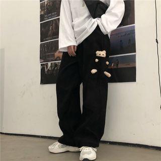 Bear Detail Wide-leg Pants