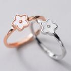 925 Sterling Silver Shell Flower Ring
