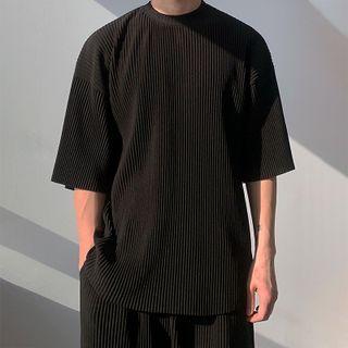Elbow-sleeve Rib T-shirt