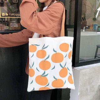 Citrus Print Canvas Tote Bag