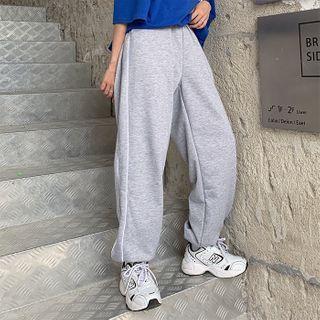 Gathered Cuff Wide High-waist Sweatpants