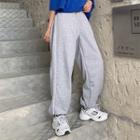 Gathered Cuff Wide High-waist Sweatpants