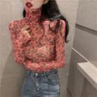Turtleneck Floral T-shirt