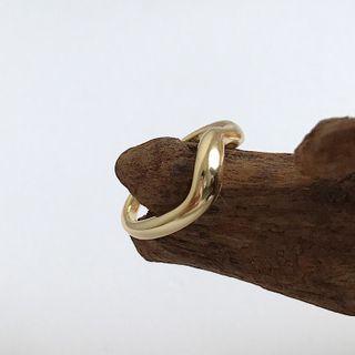 Alloy Wavy Open Ring E130 - Ring & Case - One Size