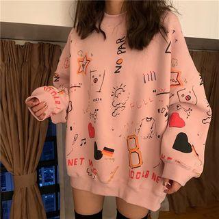 Printed Fleece-lining Sweatshirt